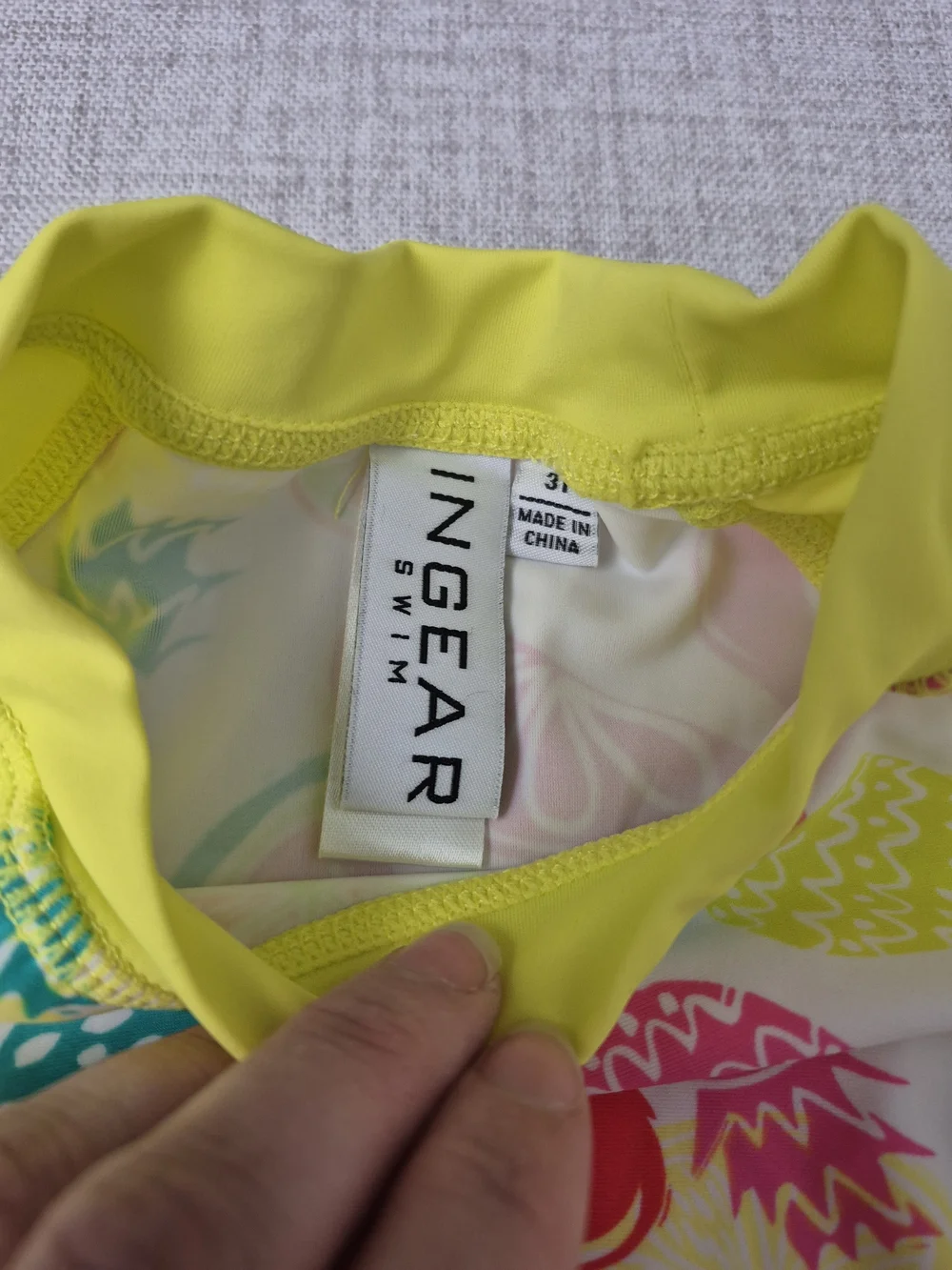 InGear Toddler Girls Tropical Fruit Long Sleeve Swimsuit Set 3T